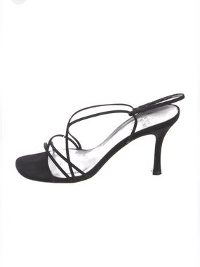 Stuart Weitzman Slingback Sandals Black Strappy High Heel 6.5 Women’s